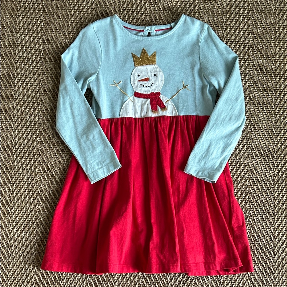Mini Boden Winter Snowman Dress (5-6Y)